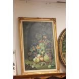 Large Gilt Framed Oil Painting of Still Life with Bird and Nest signed Btonson?, 76cms x 107cms