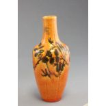 Orange ground royal Lancastrian 1930's vase impressed marked shape number 3065