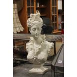 Marble Effect Bust of a Victorian Lady