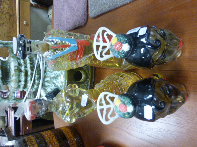 Four Retro Glass Spanish Brandy Decanters in the form of Flamenco Dancers and Bull Fighter - Image 2 of 2
