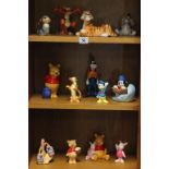 Thirteen Disney Ceramic Figures from Winnie the Pooh, Thumper, Mickey Mouse, etc