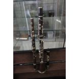 Vintage clarinet marked Dussion Paris in home made hard case