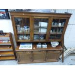 Early 20th century Mahogany Dresser, the Shelves with Three Glazed Doors above Three Drawers and