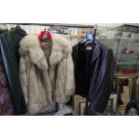 Vintage Saga White Fox Fur Jacket plus a Delmond Stitched Black Leather Jacket