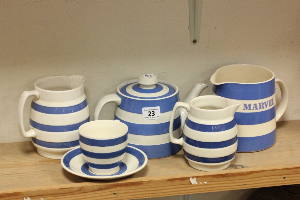 Quantity of blue & white Cornishware