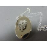 Silver owl locket on a silver chain