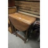 Small Oak Gate-leg Table on Barleytwist Legs