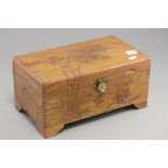 Oriental Camphor Wood Carved Table Top Box