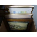 Two Large Boxes of Mixed Pictures, Watercolours and Prints