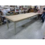 Large Neptune Suffolk Oak Extending Dining Table with Painted Base, 301cms x 89cms