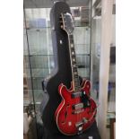 1970's Epiphone EA-250 electric guitar in cherry red finish with hard case