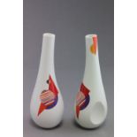 Two Deborah Wood Slender Neck Vases, both titled ' Soho '