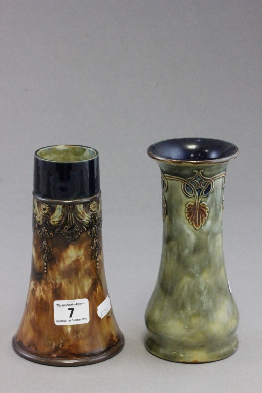 Two Royal Doulton Stoneware Vases