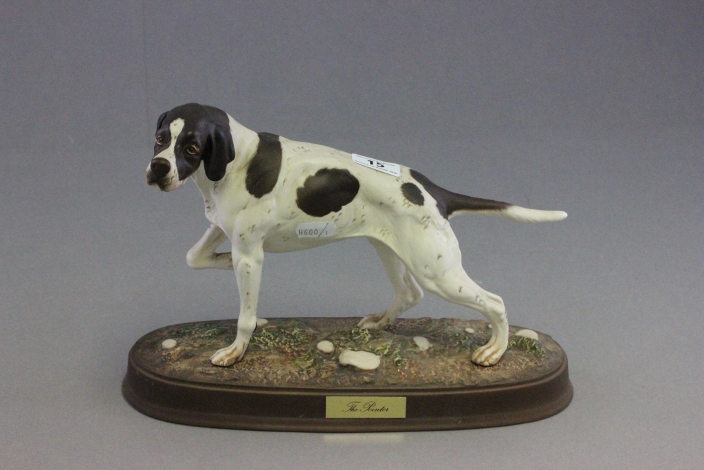 Beswick ' The Pointer ', matt finish on ceramic plinth