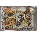 Approximately 50 Replica Military Cap Badges and Crests, British & German in a Vintage Sandwich Tin