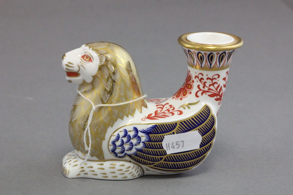 Royal Crown Derby Lion Candlestick