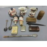 Tub of Mixed Collectables including two Snuff Box, Barrel of Miniature Clothes Pegs, 2 Silver