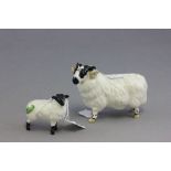 Beswick Black-Faced Ram and a Beswick Black-Faced Lamb