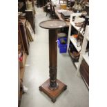 19th century Mahogany Jardiniere on Turned Support and Square Base