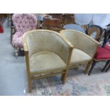 Pair of Contemporary Upholstered Tub Chairs