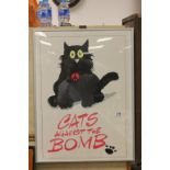 Framed poster 'Cats against the Bomb'