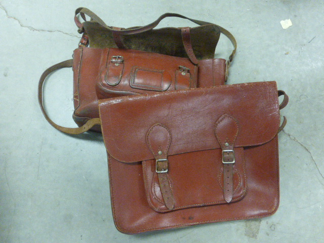 Two Vintage Leather Satchels