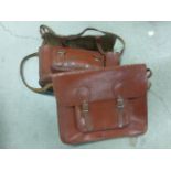 Two Vintage Leather Satchels