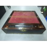 Antique rosewood writing slope with fitted interior