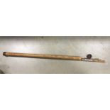 Two piece shakespear spinning rod and one other for repair in a Durmont fibre glass rod cane