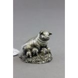 Silver Hallmarked Model of a Pig & Piglets