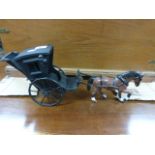 Cast Metal Model of a Hackney Carriage and Pony