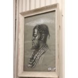 20th Century School - a framed pastel portrait of an African tribesman. Signed & dated