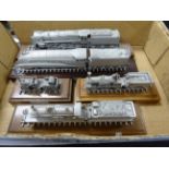 Five Model Pewter Steam Locomotives - Mallard LNER, Evenong Star BR, The Rocket, Columbine and