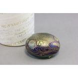 Isle of Wight Irridescent Glass Paperweight in original box