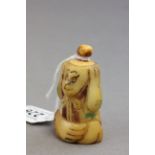 Bone snuff bottle in the form of a monkey