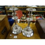 Pair of silver plated Sheffield candle sticks