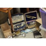 Collection of silver plated items including cutlery etc