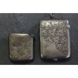 Silver vesta case, plus one other a/f with no lid