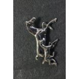 Silver horse and foal brooch