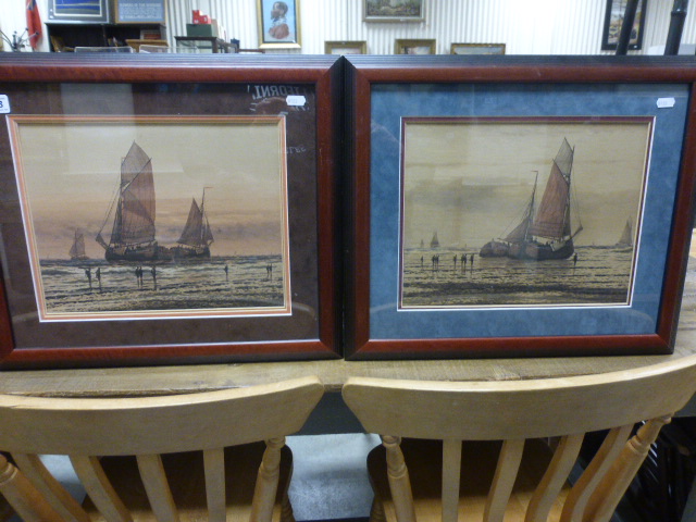 A pair of watercolours of sailing boats