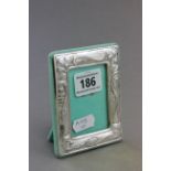 Silver Photograph Frame with heart & scroll relief design