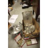A collection silver plated items and various other metalware