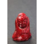 Detailed carved coral Chinese figure