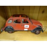 Tin plate model of a Citroen 2CV car