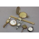 A 9ct gold watch along with various other watches