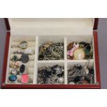 Jewellery box containing rings and various jewellery