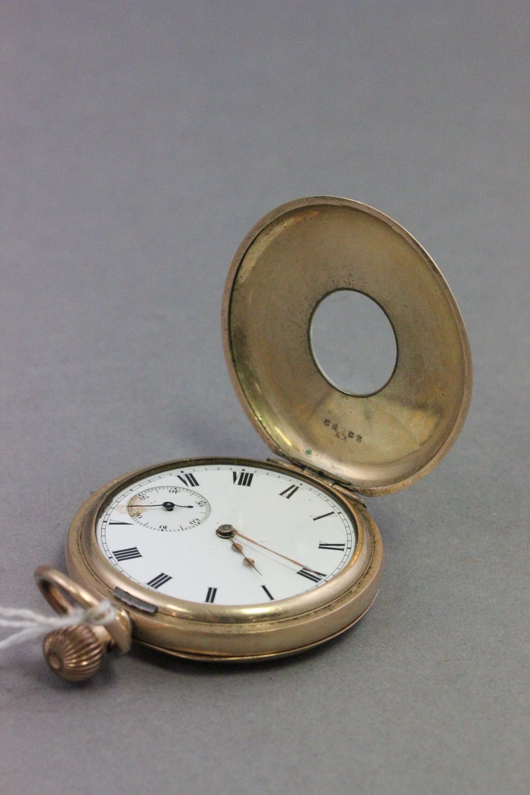 Gold plated half hunter pocket watch