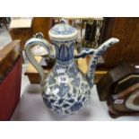 Blue & white decorative ewer