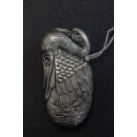 Silver plated swan shaped vesta case