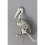 White Metal Car Mascot in the form of a Pelican
